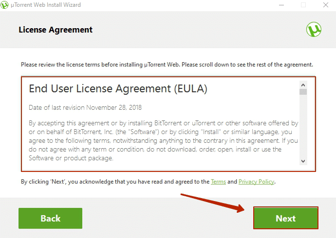 лицензионное соглашение uTorrent Web